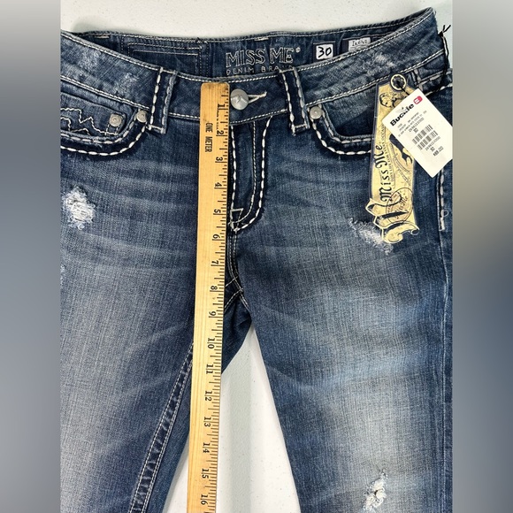 Miss Me Jeans Irene Capri Distressed Flap‎ Pockets Size 30 NWT - Picture 8 of 14